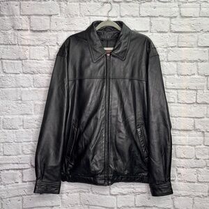 American Classics Colebrook Mens Classic Leather Bomber Jacket Size XXL Black
